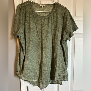Large Cotton Bleu Shirt, 100% Cotton, olive green